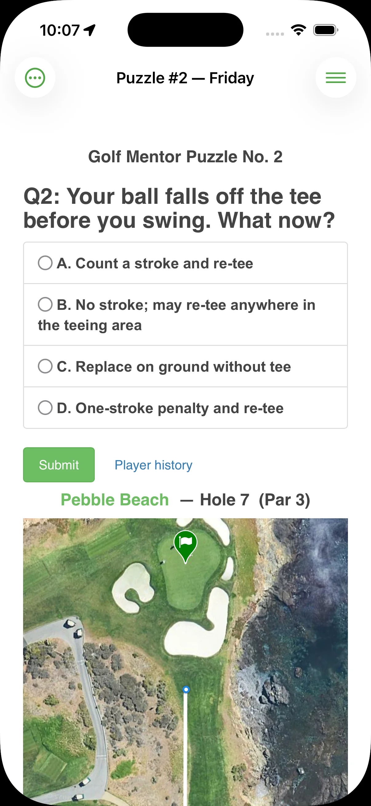 Golfing rules puzzle